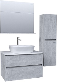 Grossman Мебель для ванной Эдванс 80 GR-3020 подвесная цемент светлый – фотография-3
